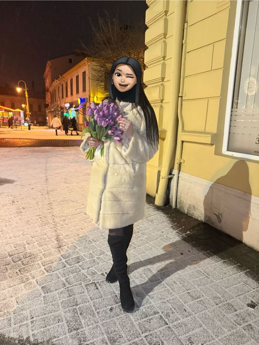 Шуба норкова натуральна біла