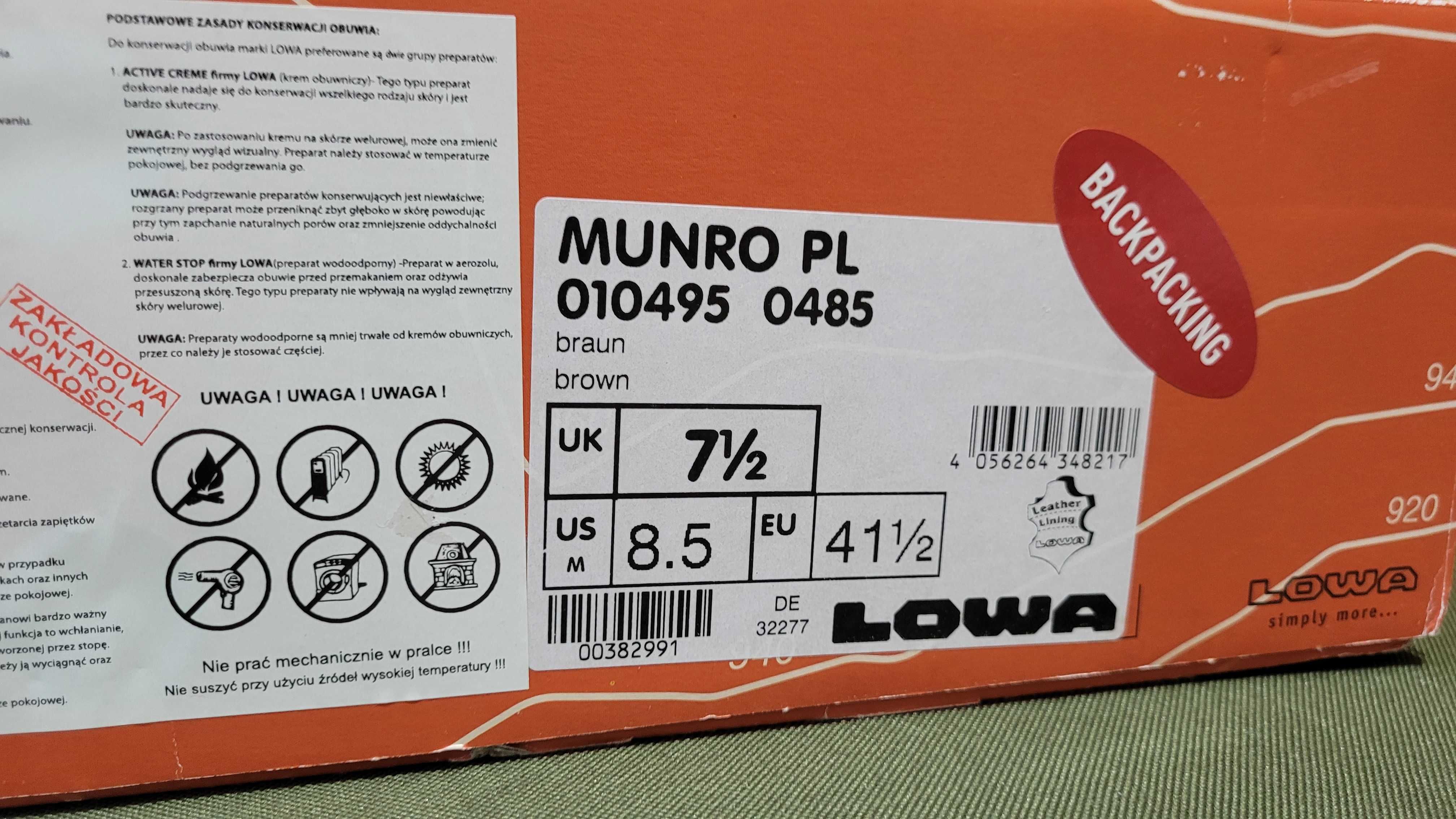 buty lowa MUNRO rozm.  (41,5)  (brązowe)