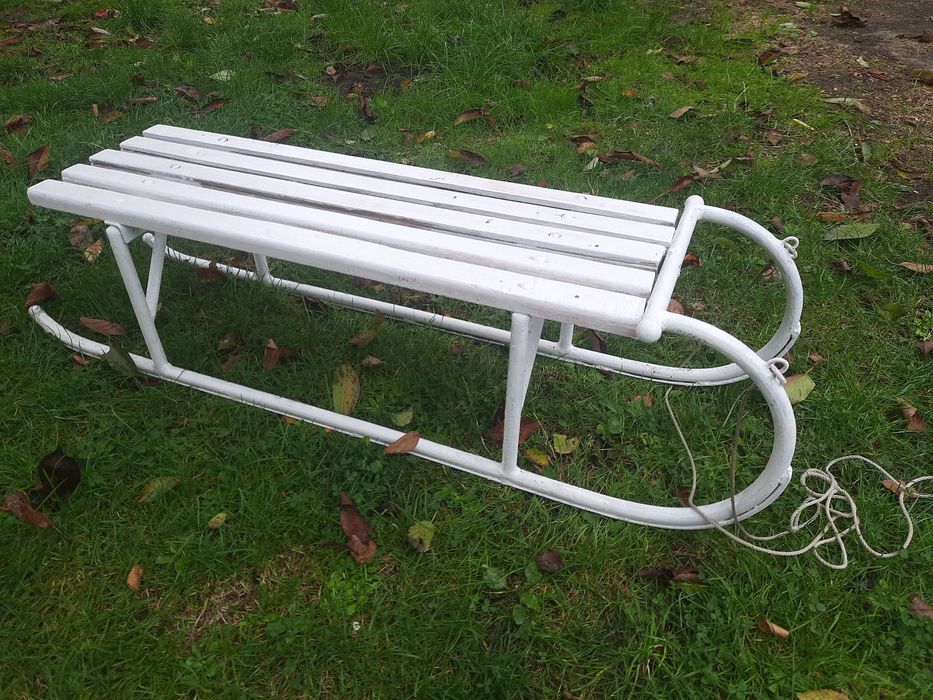 Sanki stalowe stare i ciężkie do zjazdów na kulig