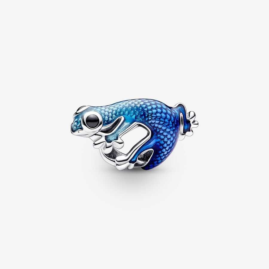 Pandora Charms Niebieski metaliczny gekon