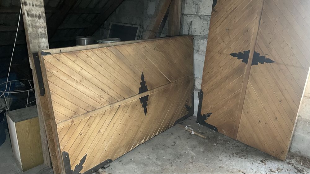 Drzwi drewniane wrota garażowe gospodarcze dwuskrzydłowe 2,4x2,1m