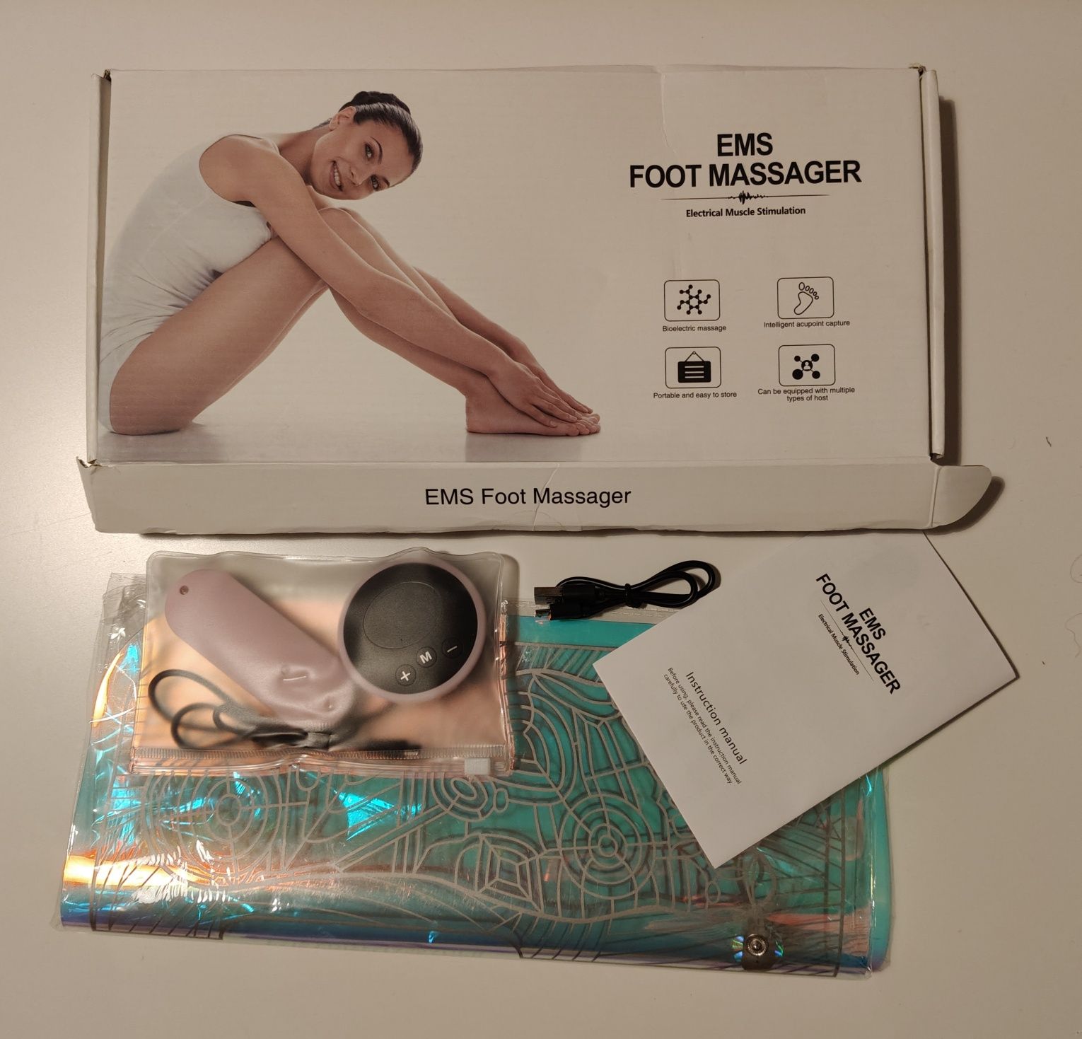EMS foot massager masażer stóp różowy nowy