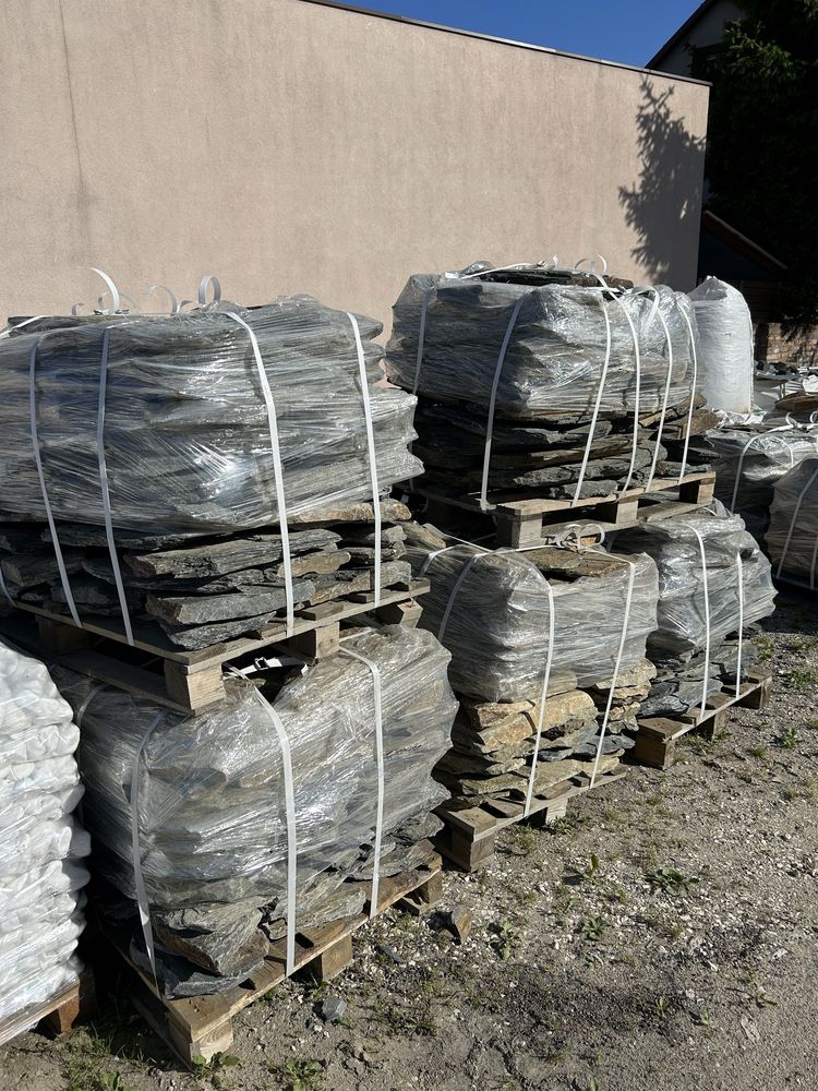 ŁUPEK SZAROGŁAZOWY Kamień Ogrodowy Płyty Oczko Wodne Kaskada Skalniak
