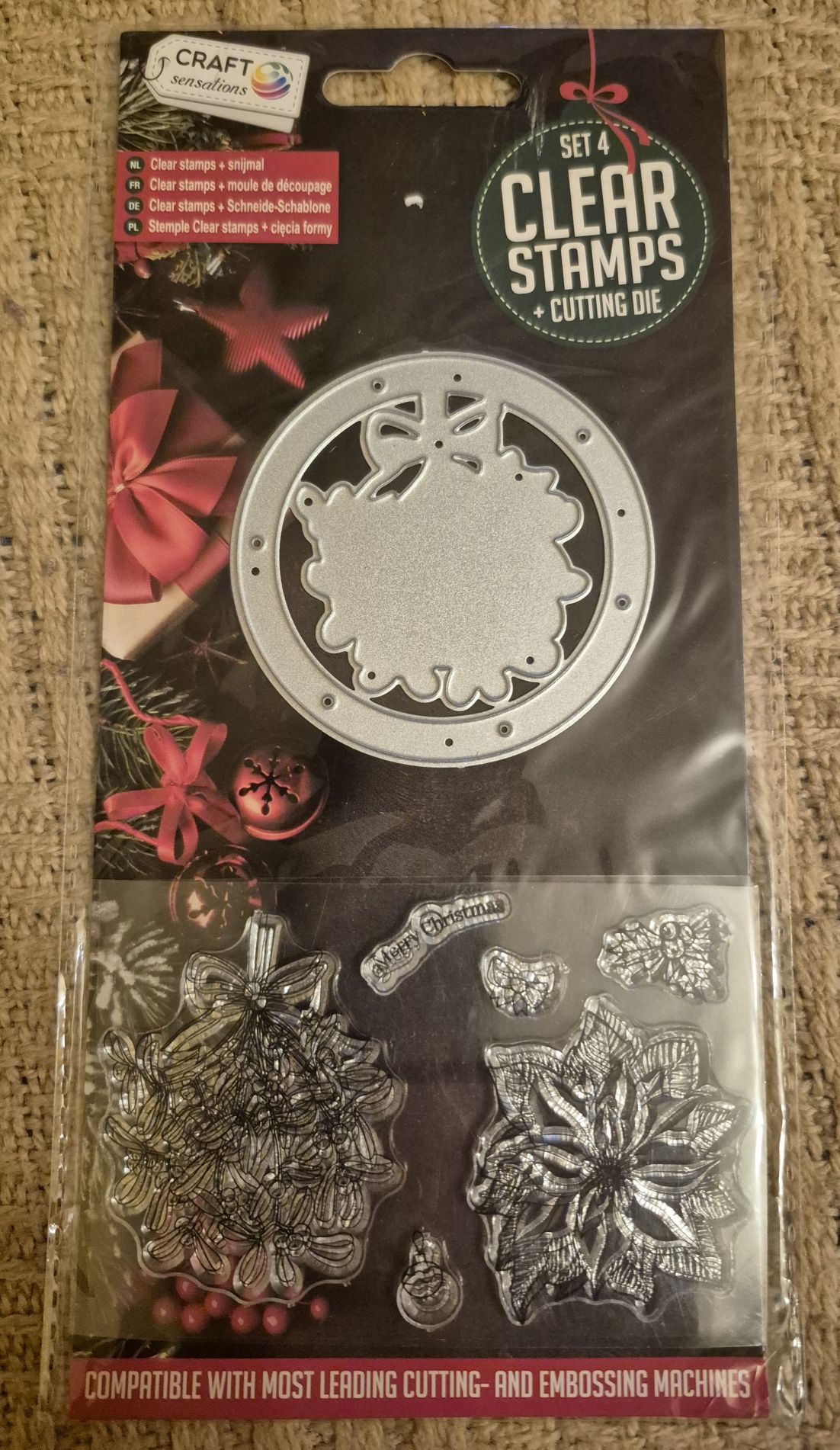 Stemple clear stamps +wykrojnik boże Narodzenie