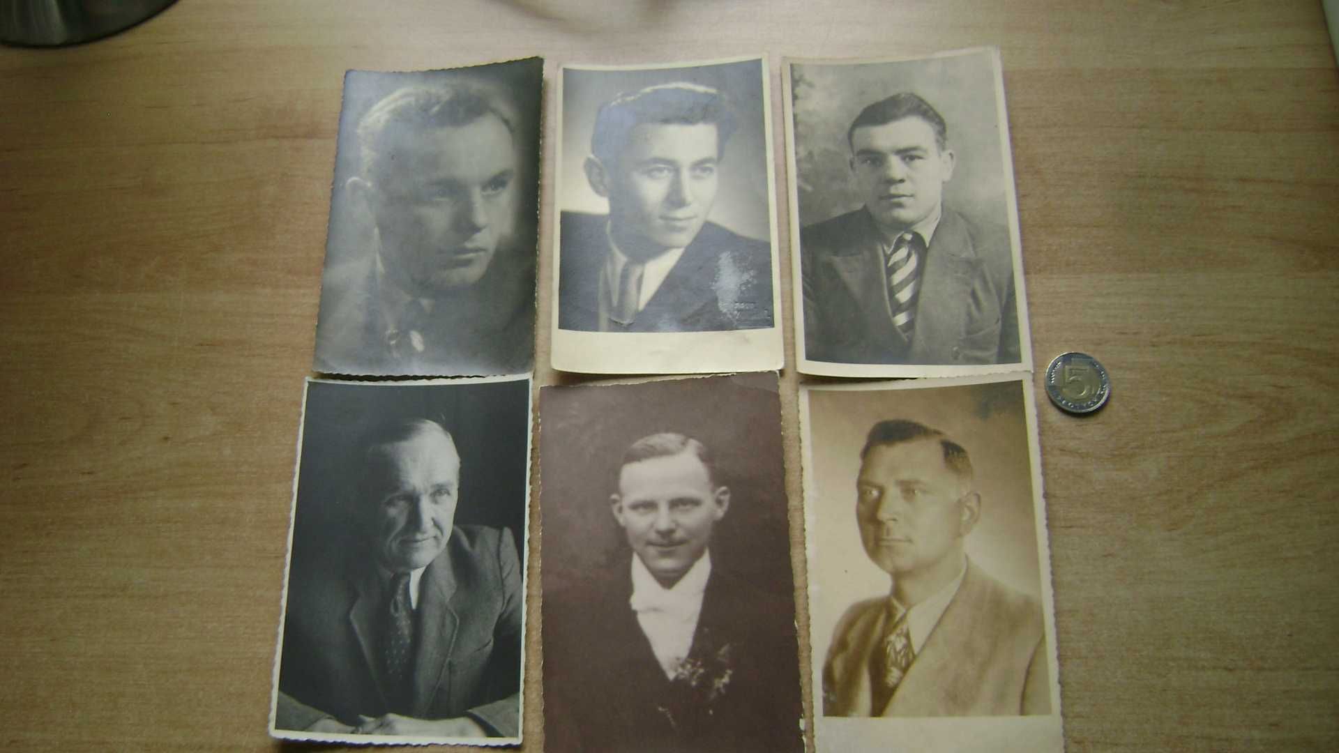 Starocie z PRL Aparat fotograficzny Stare zdjęcia 48 portretów męskich