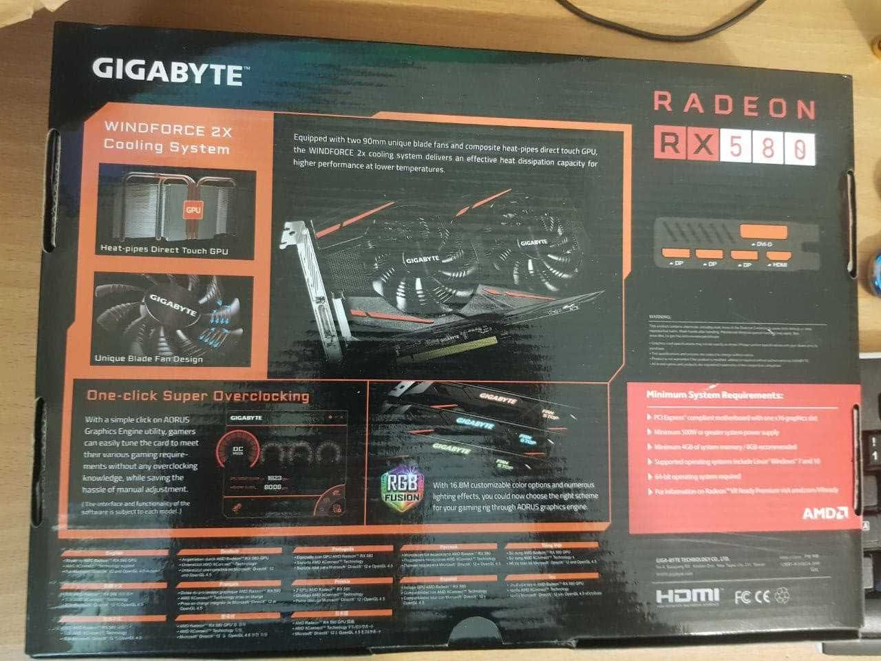 Видеокарта rx580 gigabyte 4gb