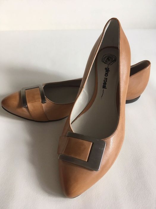 GINO ROSSI buty skórzane nowe 36 eleganckie ponadczasowe baleriny