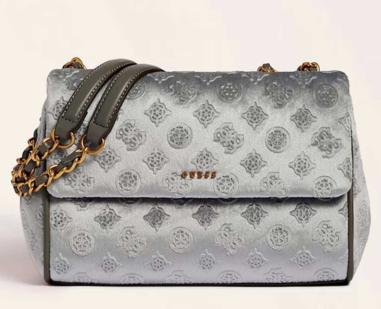 Оригинальная женская сумка guess Kimi velvet crossbody bag