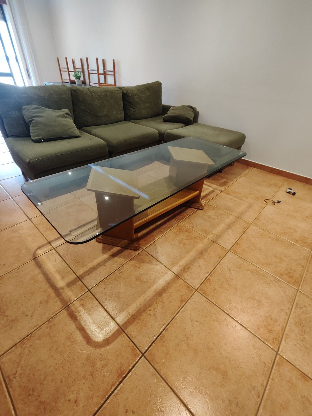 Mesa de centro de vidro