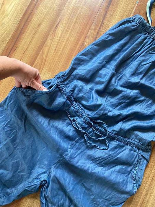 kombinezon ala jeans cienki lekki tuba xl 42 44 +size oversize luzna