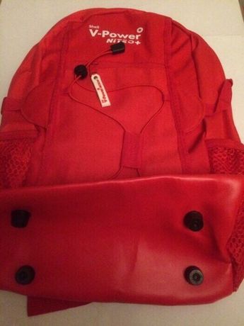 Яркий новый фирменный рюкзак Shell V-Power Nitro красный для школьнико