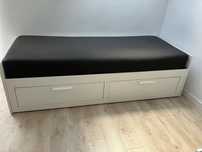 Łóżko białe IKEA 90x200 (wysuwane do 180x200) z 2 szufladami