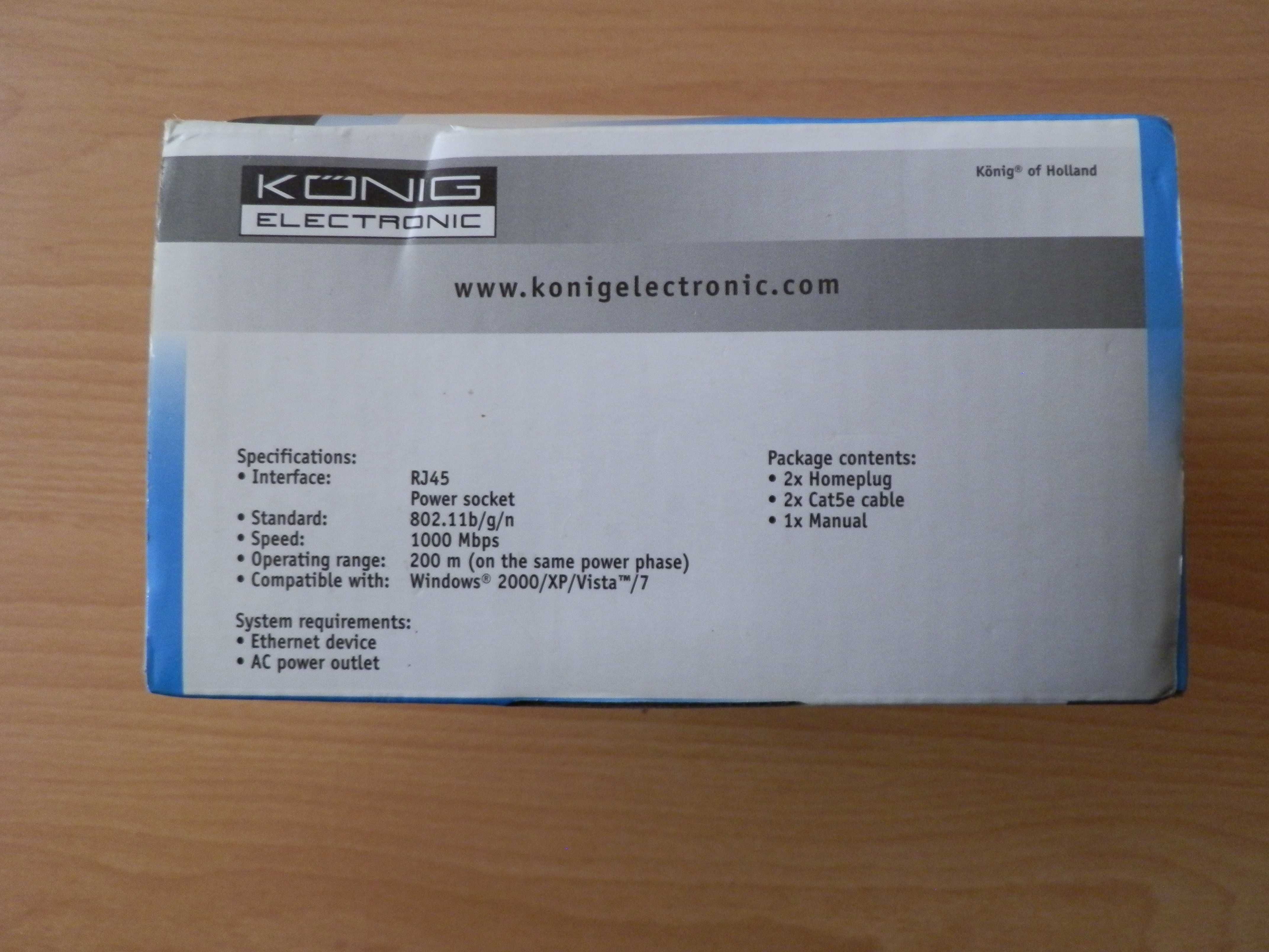 Konig CMP-HOMEPL1001 Powerline Adapter Ethernet Bridge