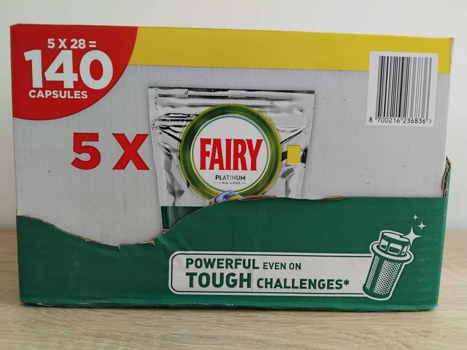 Kapsułki FAIRY Platinum do zmywarki 5x28=140szt  All In One Lemon