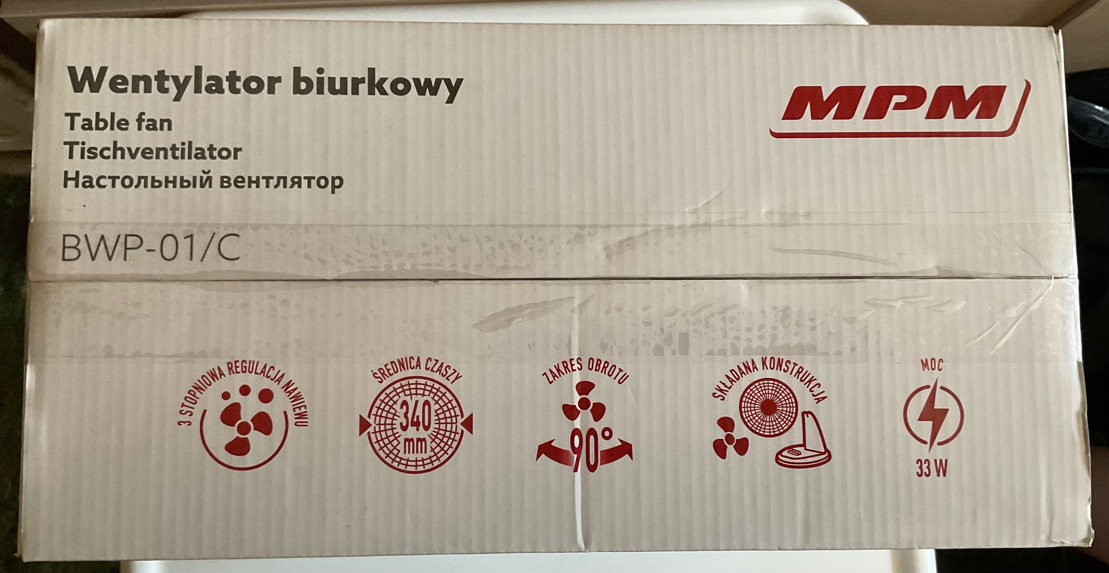 wentylator biurkowy MPM BWP-01/C nowy