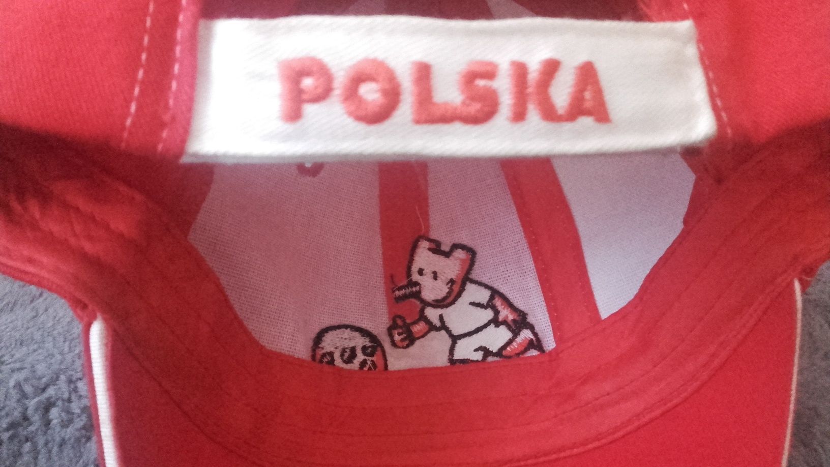 Czapka patriotyczna EURO biało czerwona flaga piłkarska sport mundial
