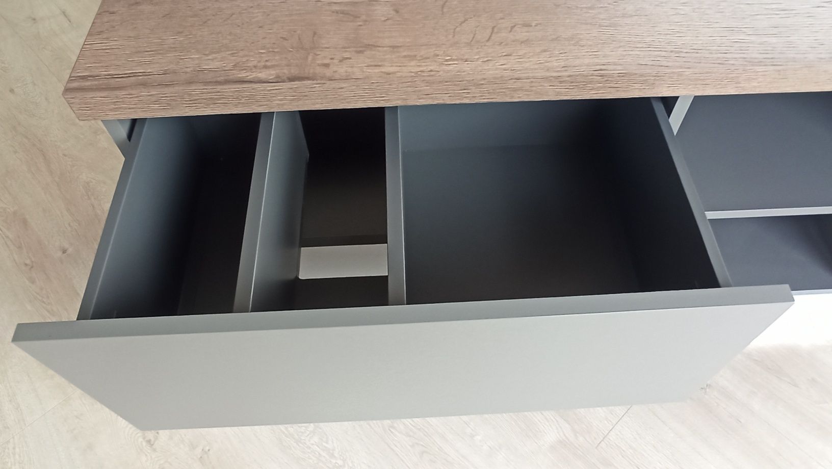 Nowa Szafka pod umywalkę wisząca 120x45 antracyt i blat Halifax tabak