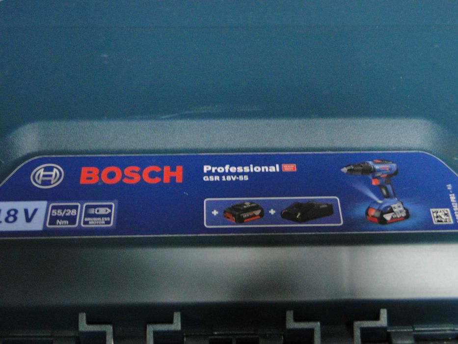 BOSCH GSR 18V-55, Wkrętarka Aku., 2x5 Ah, Nowa