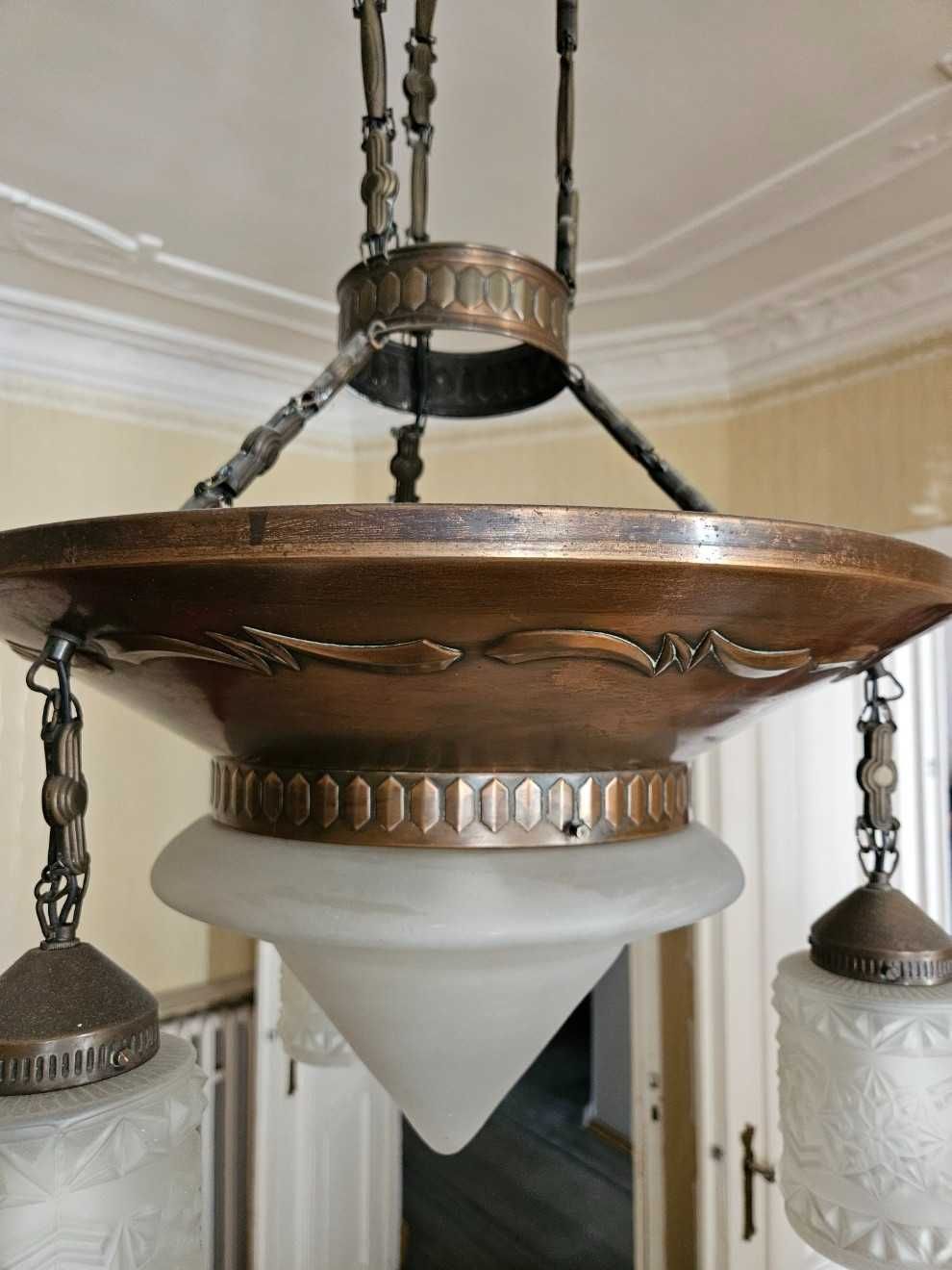 Lampa mosiężna – kuta  (przedwojenna)