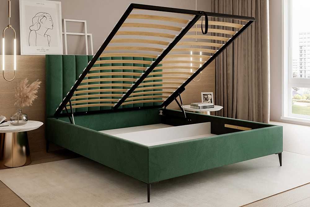 Łóżko tapicerowane NASTA Slim DARMOWA DOSTAWA z pojemnikiem na pościel