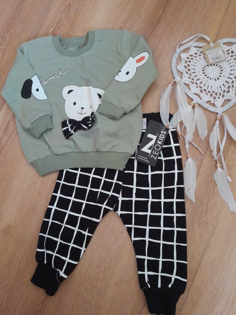 Komplet dres zestaw bluza spodnie 12 miesięcy 80