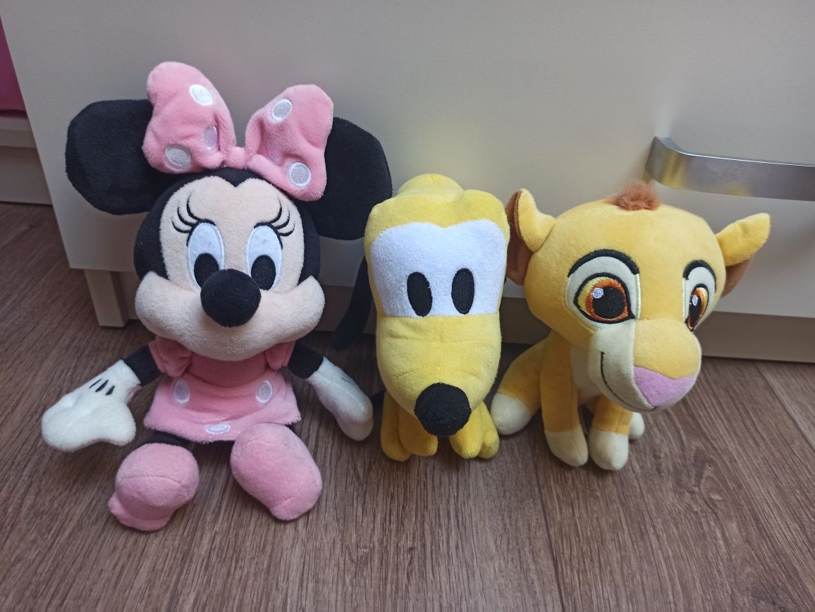 Maskotki Disney Myszka Miko, Simba, Pluto komplet nowe