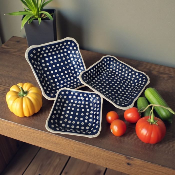 Salaterki kpl.3szt.Gat 1.Ceramika Bolesławiec