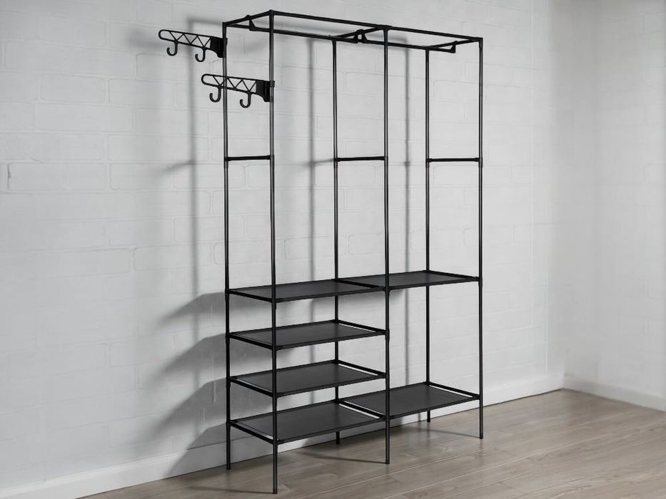 WIESZAK na ubrania stojący stojak czarny wieszaki podłogowy garderoba