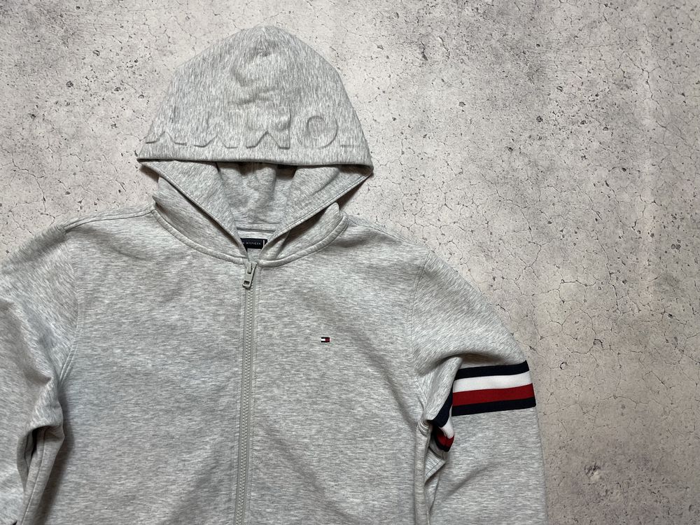 Мужская Серая Кофта Зип-Худи Tommy Hilfiger Оригинал S-M