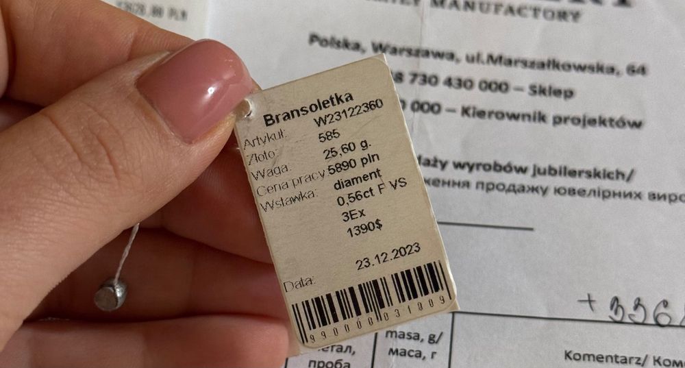 Bransoletka z diamentami GIA