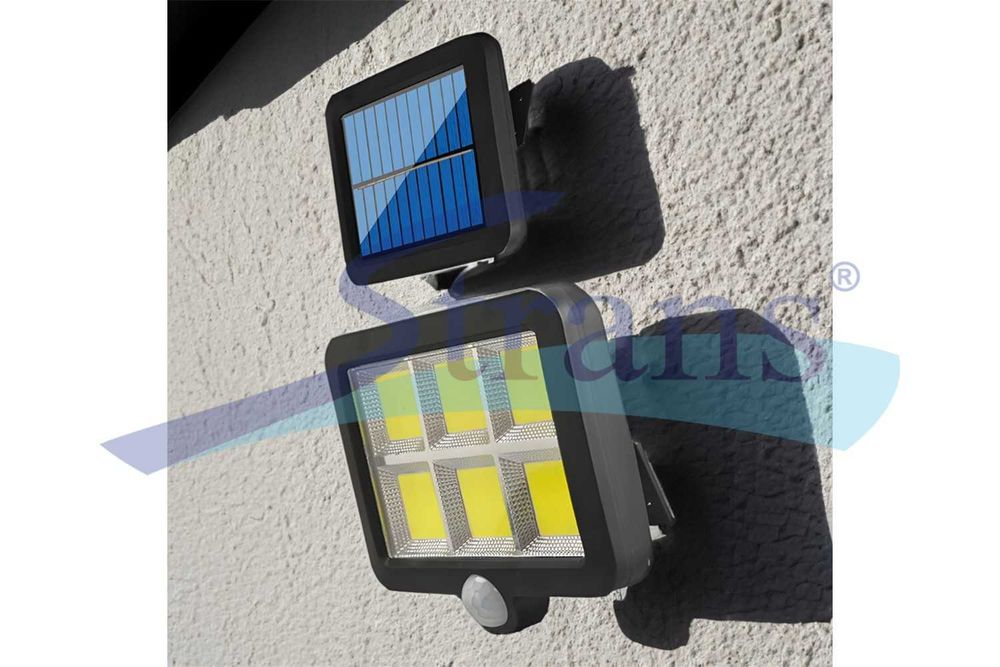 Яскравий вуличний  світильникLED прожектор з датчиком руху  солн панел