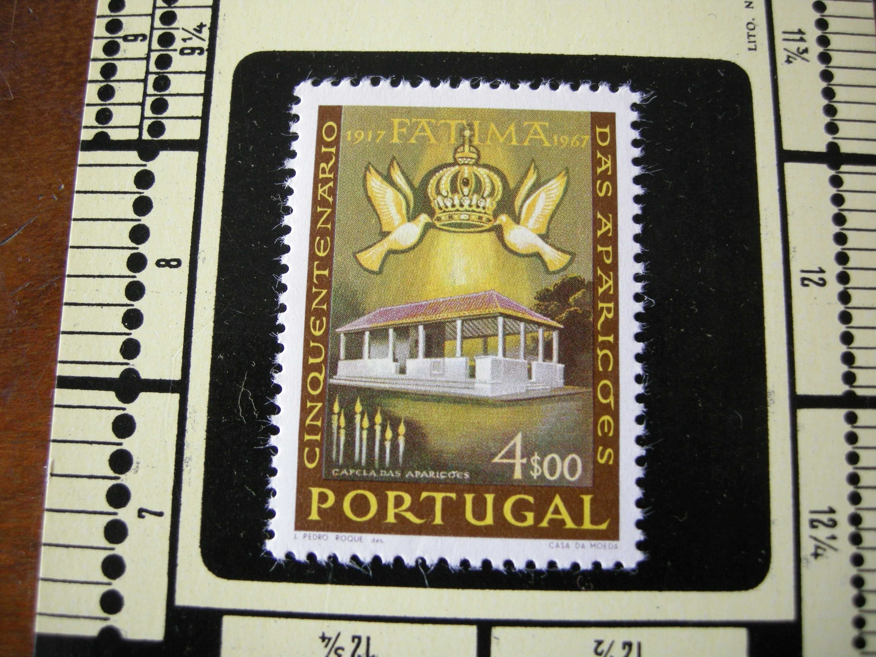 Filatelia selos Portugal Cinquentenário das aparições de Fátima 1967
