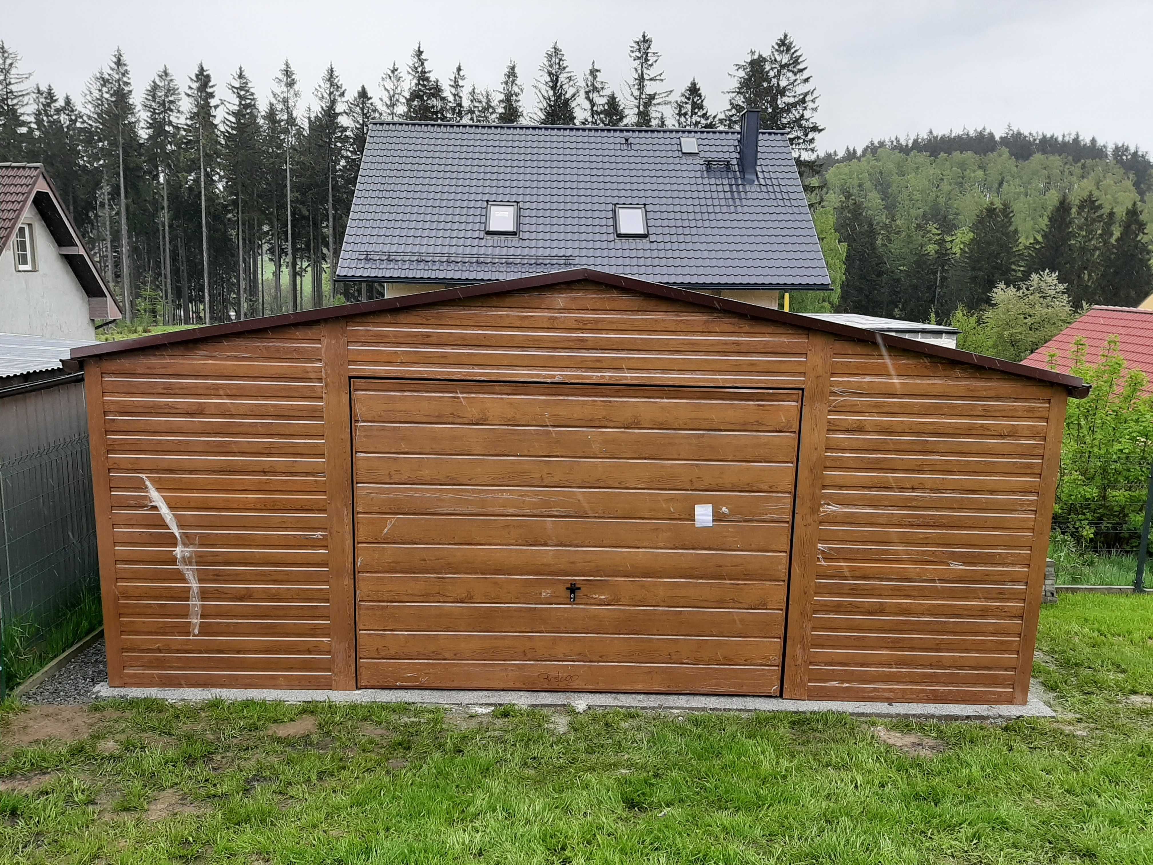 Garaż jednostanowiskowy blaszany 5x5 różne kolory blaszak wiata GRAFIT