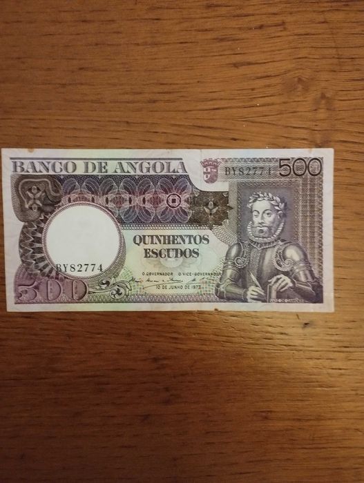 Quinhentos escudos Banco de Angola 10 de junho de 1973,