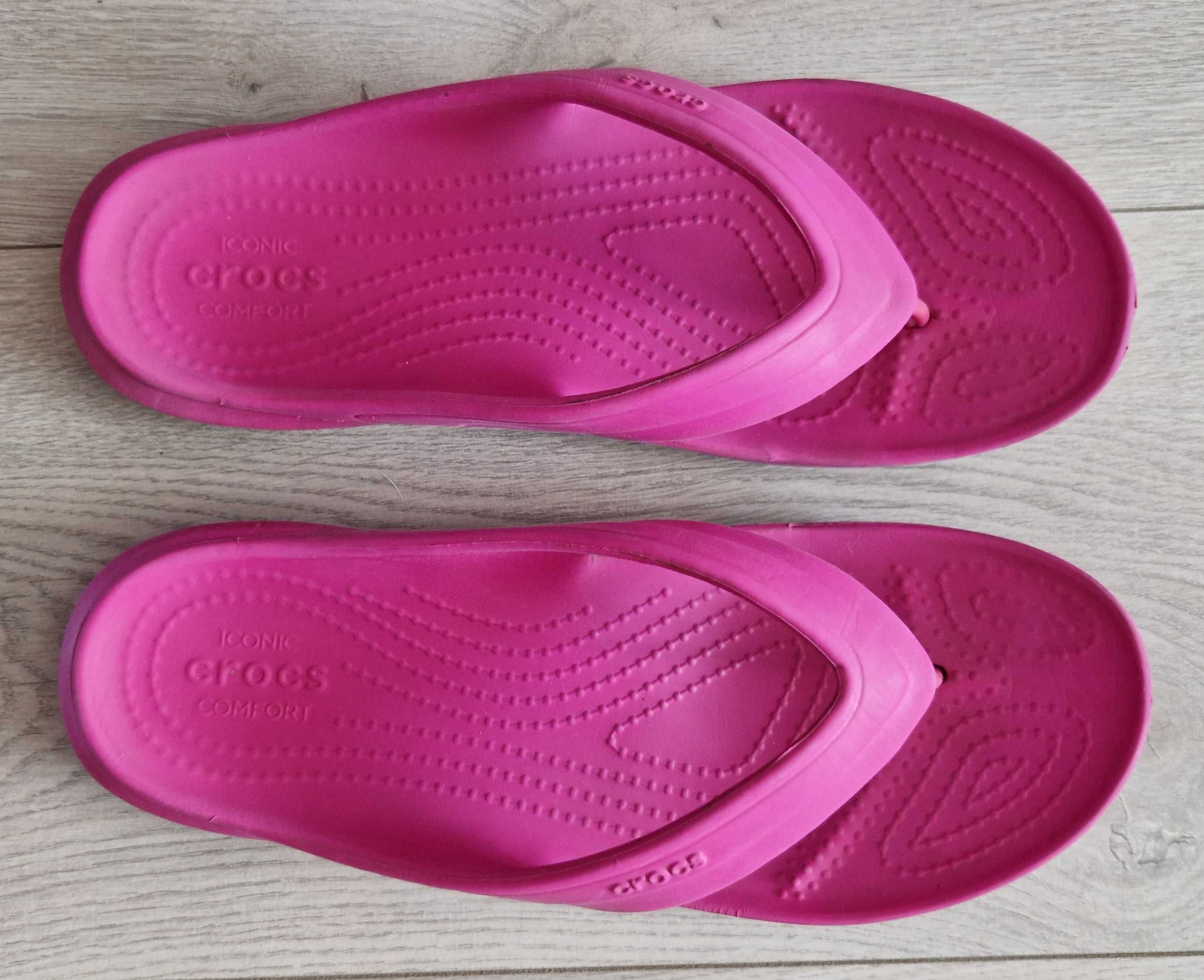 Japonki klapki Crocs damskie róż, stopa 23 cm