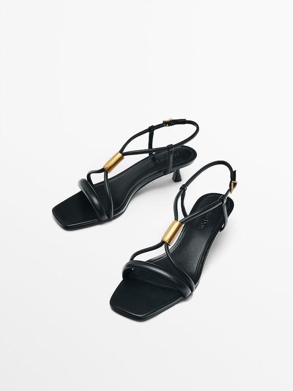 Sandálias em pele novas Massimo Dutti Nº41