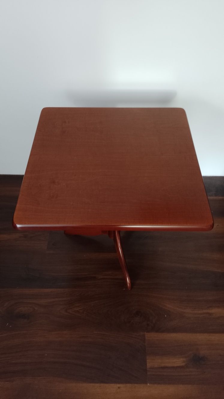 Stół, stolik kawowy 60x60 - trójnóg - solidny drewniany - stan idealny
