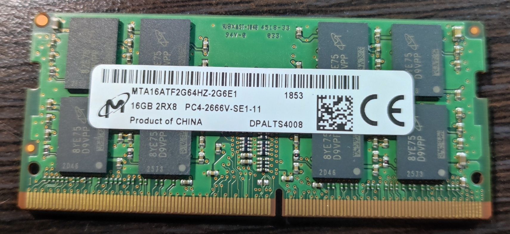 Пам'ять для ноутбуків MT micron, Samsung, SK Hynix 16 GB SO-DIMM DDR4