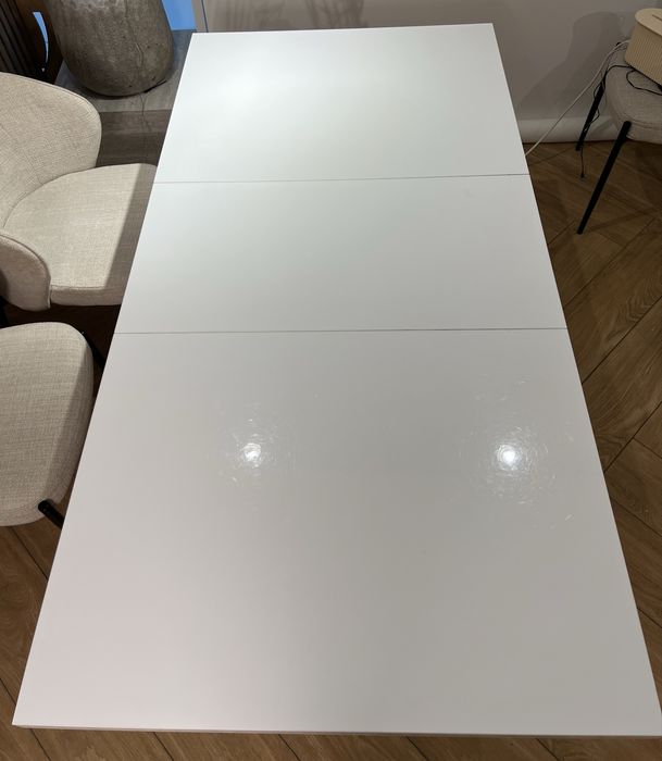 Stół biały rozkładany – 120/160 x 80 cm, wys. 76 cm