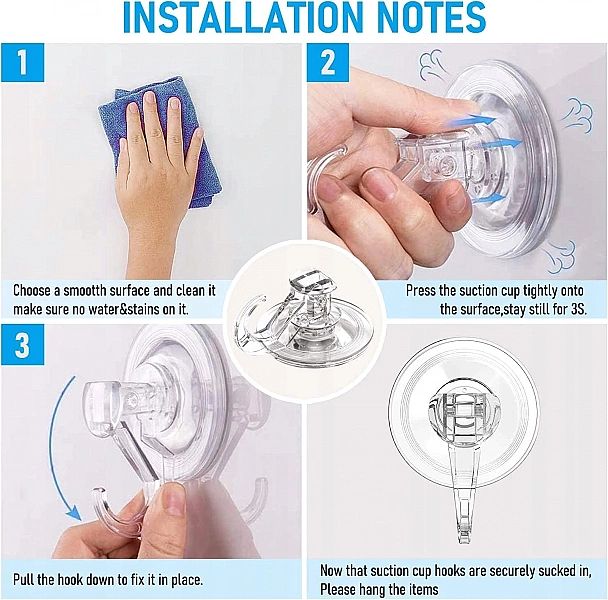 Zestaw Haczyki przyssawki Quntis wieszak ścienny kuchenny łazienkowy d