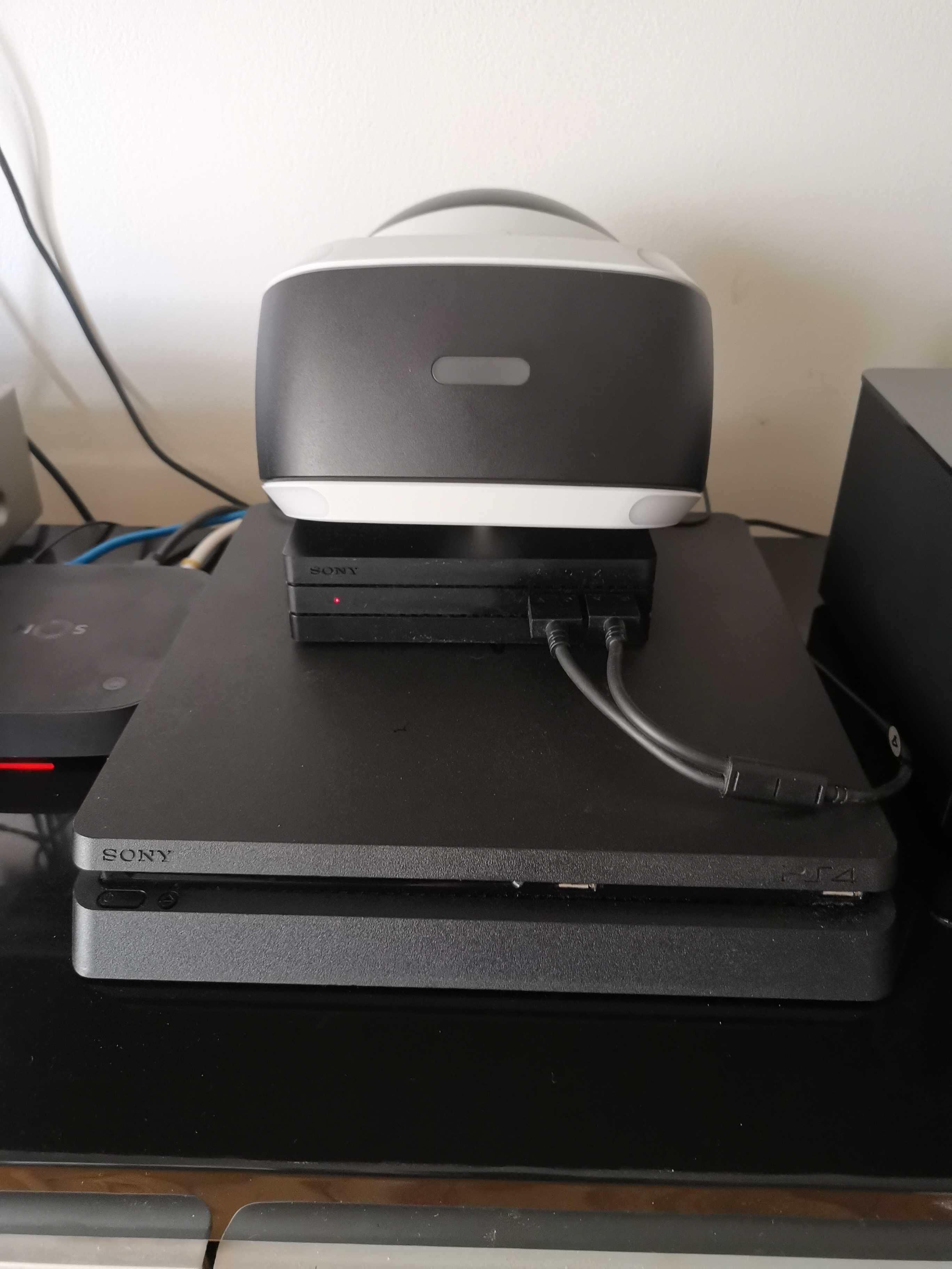 Ps4 Slim 1Tb + VR v2 + 13 Jogos c/2 Comandos