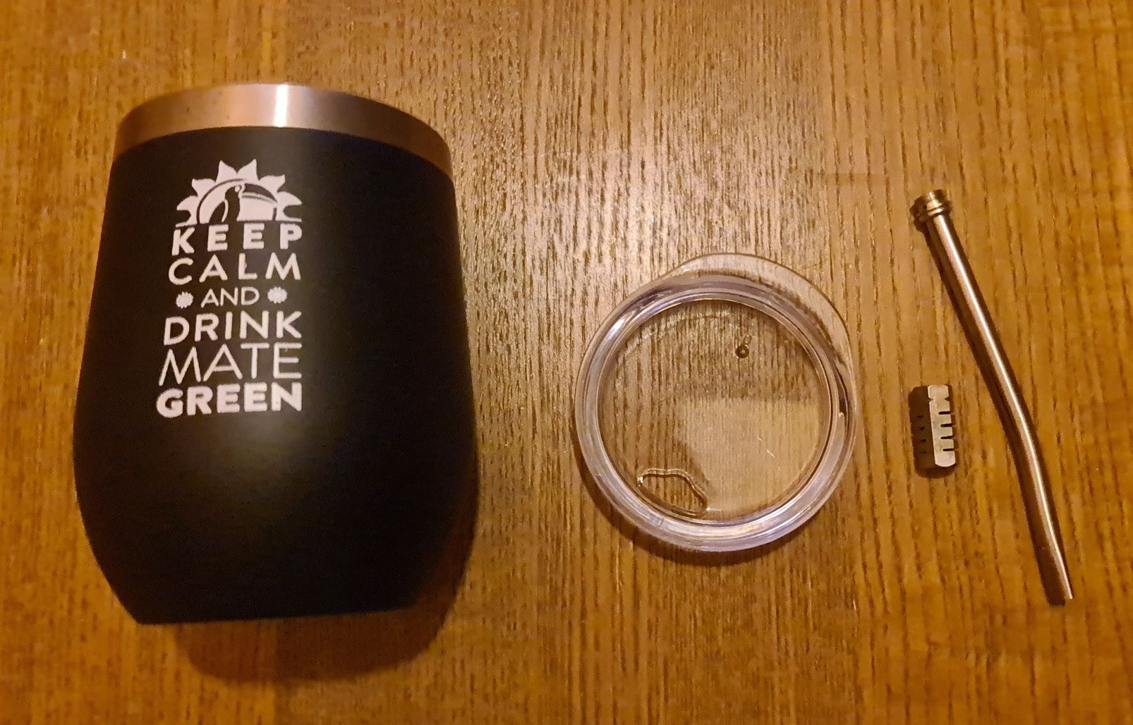 Kubek ze stali nierdzewnej i pokrywką bez BPA do Yerba Mate 350 ml