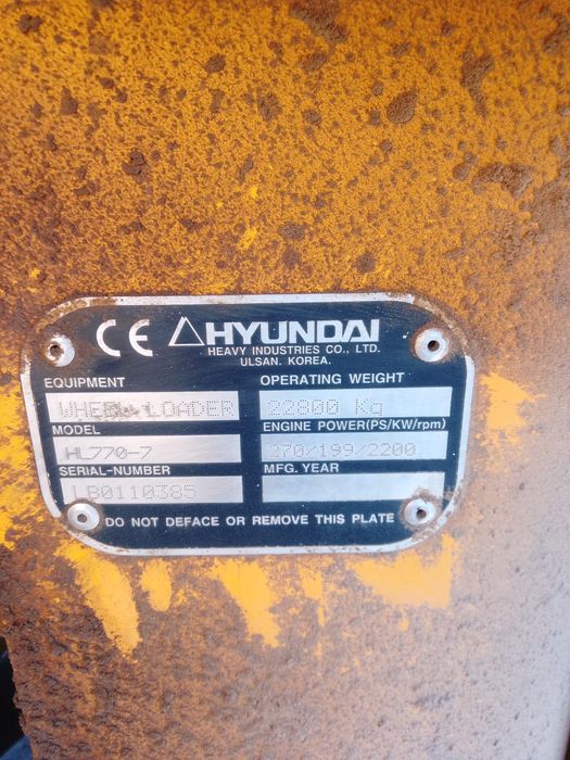 HYUNDAI hl-770-l Pá Carregadora