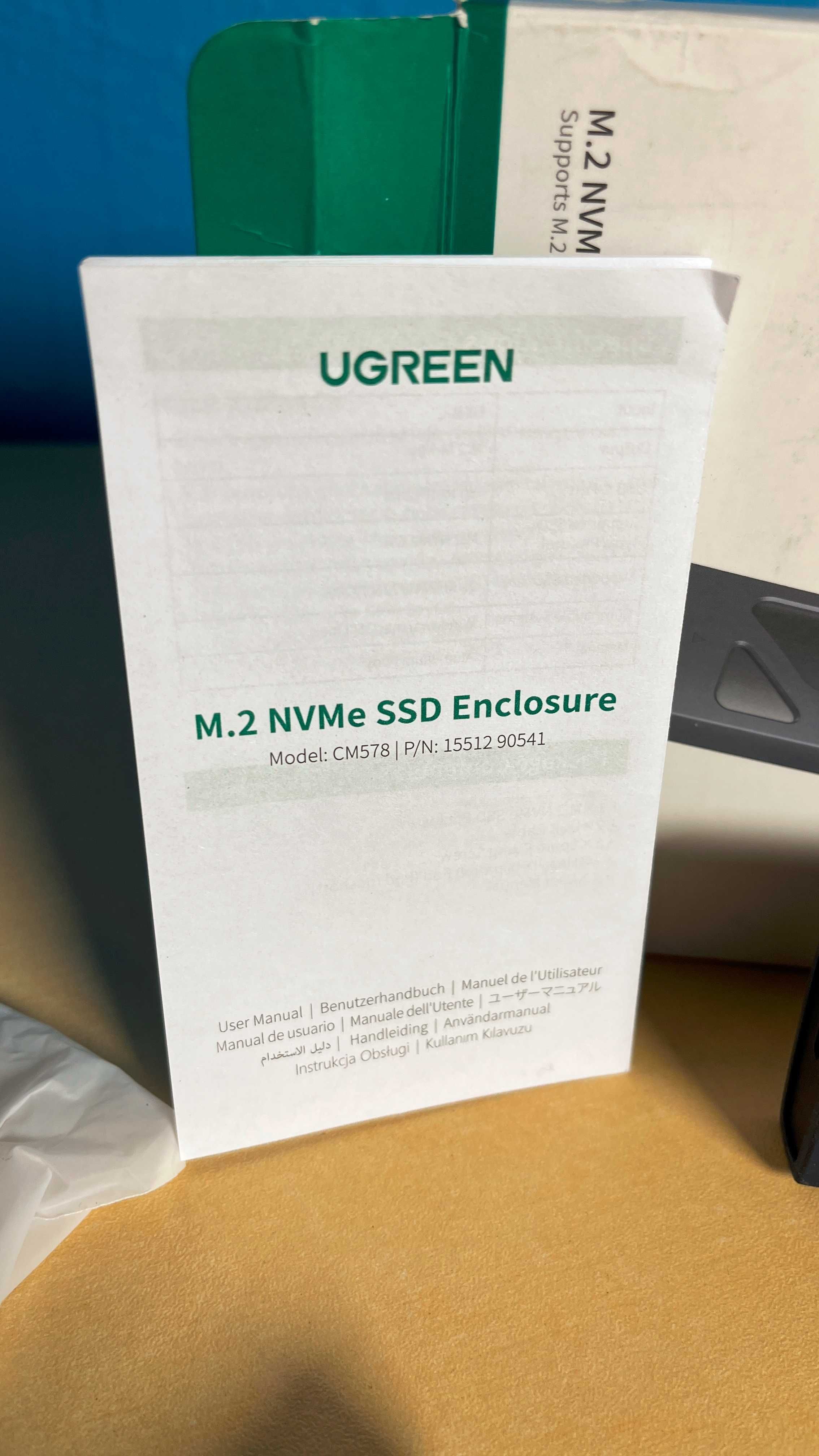 Obudowa, kieszeń SSD M.2 NVMe USB 3.1 Gen 2 10 Gb/s do 2TB UGREEN