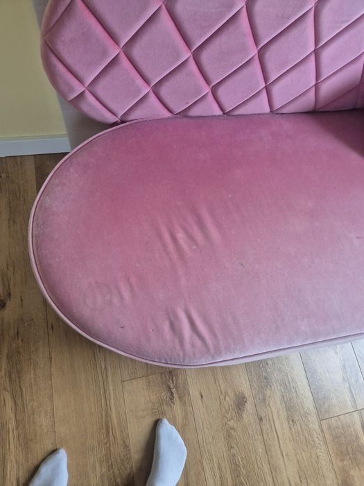 Sofa Happy Barok – różowa, styl glamour – do renowacji