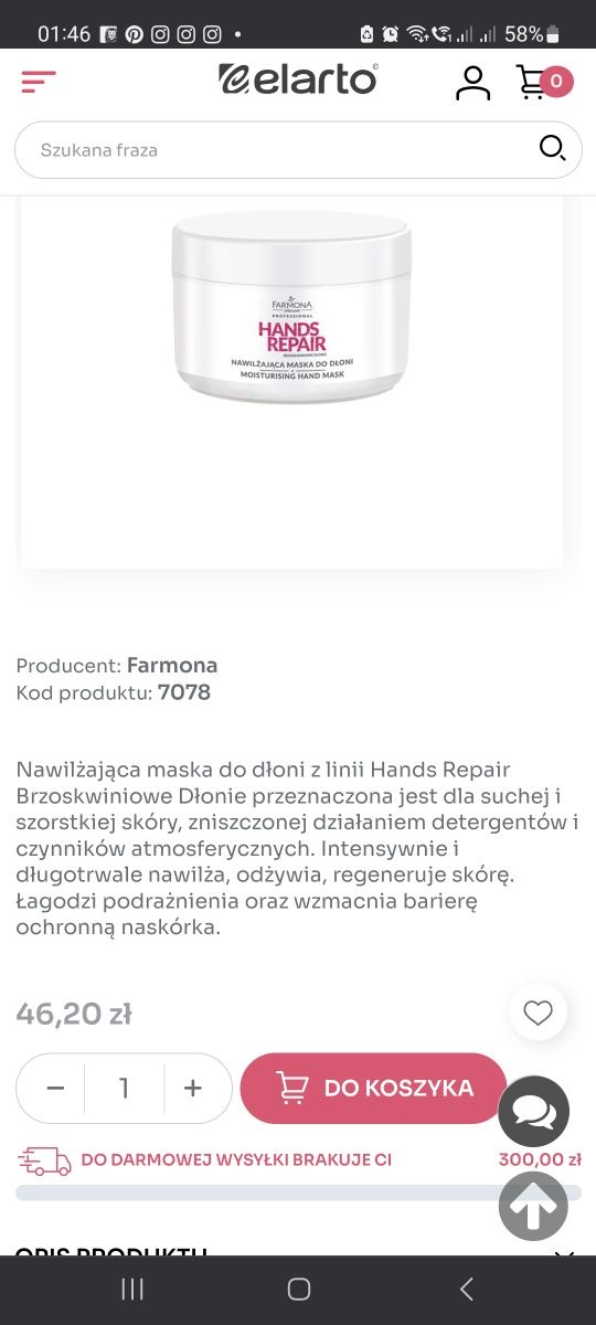 Hand repair fermona maska do dloni