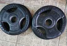 4 discos olímpicos 5kg com tripla pega (furo 50mm)