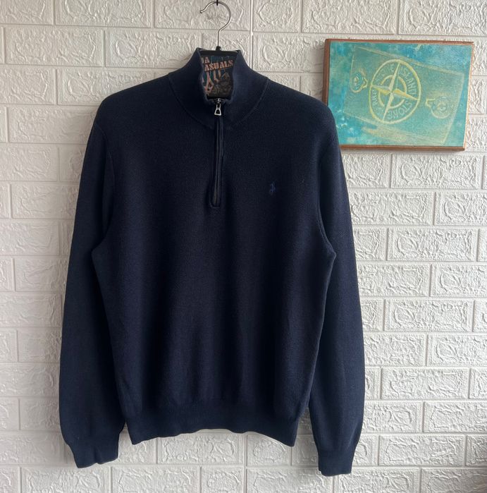 Светр Polo Ralph Lauren 1/3 zip темно-синій на молніі рЛ