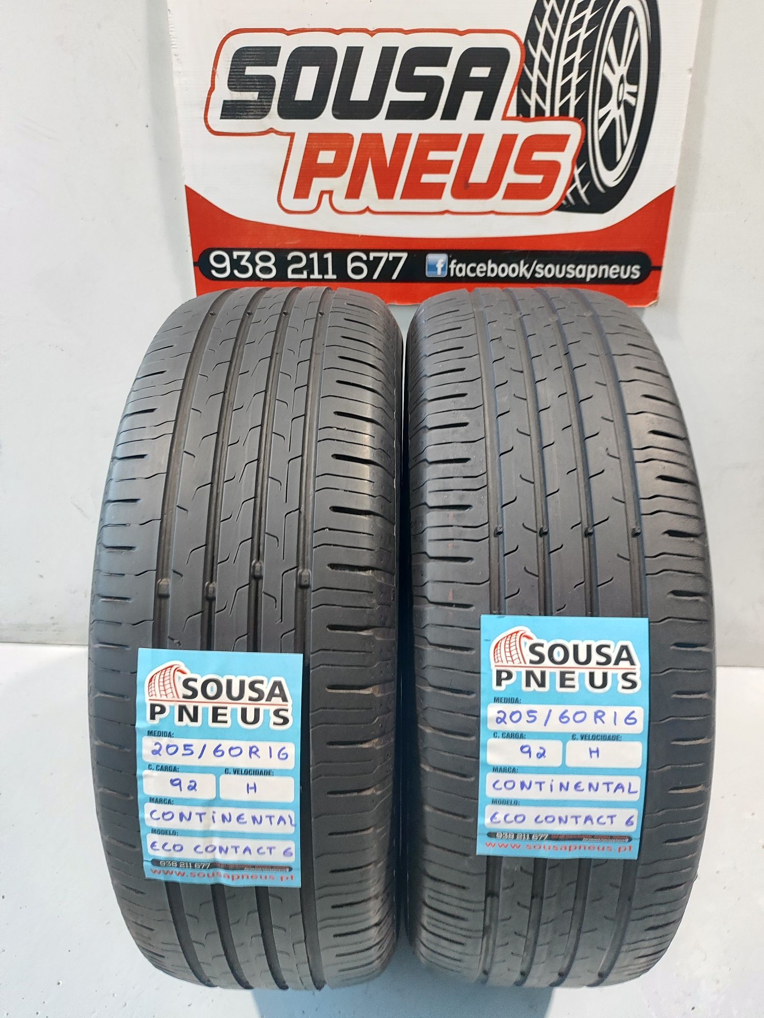 2 pneus semi novos 205-60R16 Continental - Oferta dos Portes