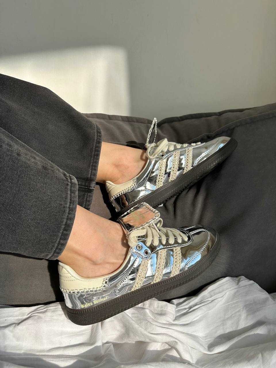 Жіночі кросівки Adidas Samba x Wales Bonner Silver сріблясті кеди